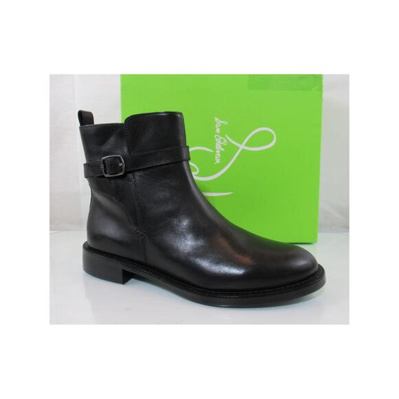 Sam Edelman Shoes - Women's Sam Edelman Nolynn Buckled Zip Ankle Boots Booties Black Leather Size 9